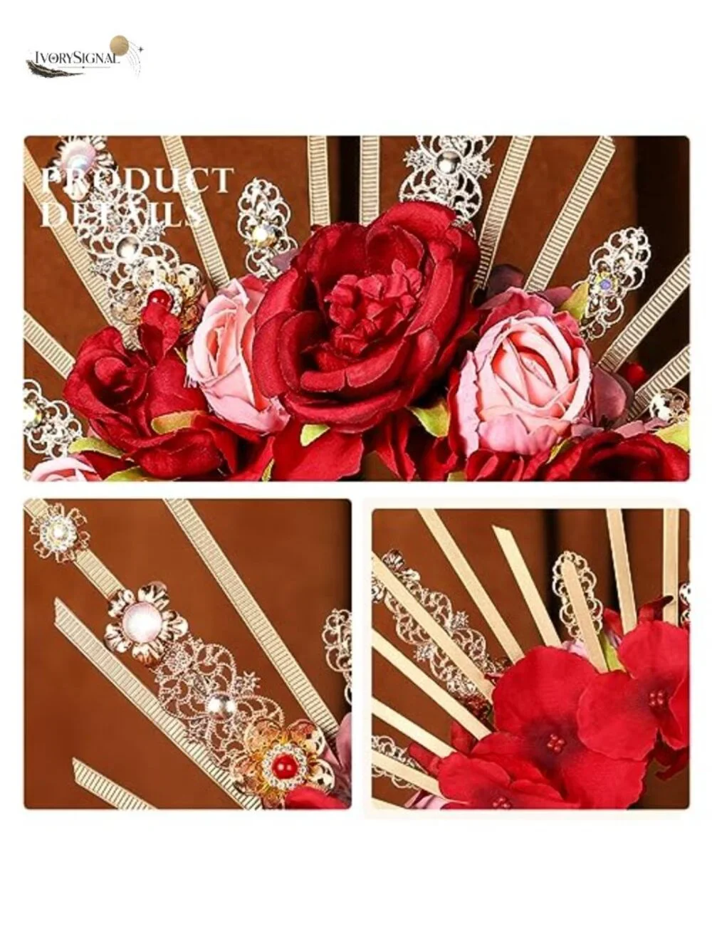 Handmade Halo Crown Flower Headpiece for Women Renfaire Woodland